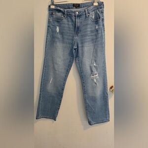 RACHEL Rachel Roy Light Blue Distressed Straight Leg Jeans